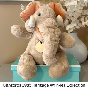 RARE Vintage Ganzbros 1985 Heritage Collection Wrinkles Inc Trunkit Plush 8”